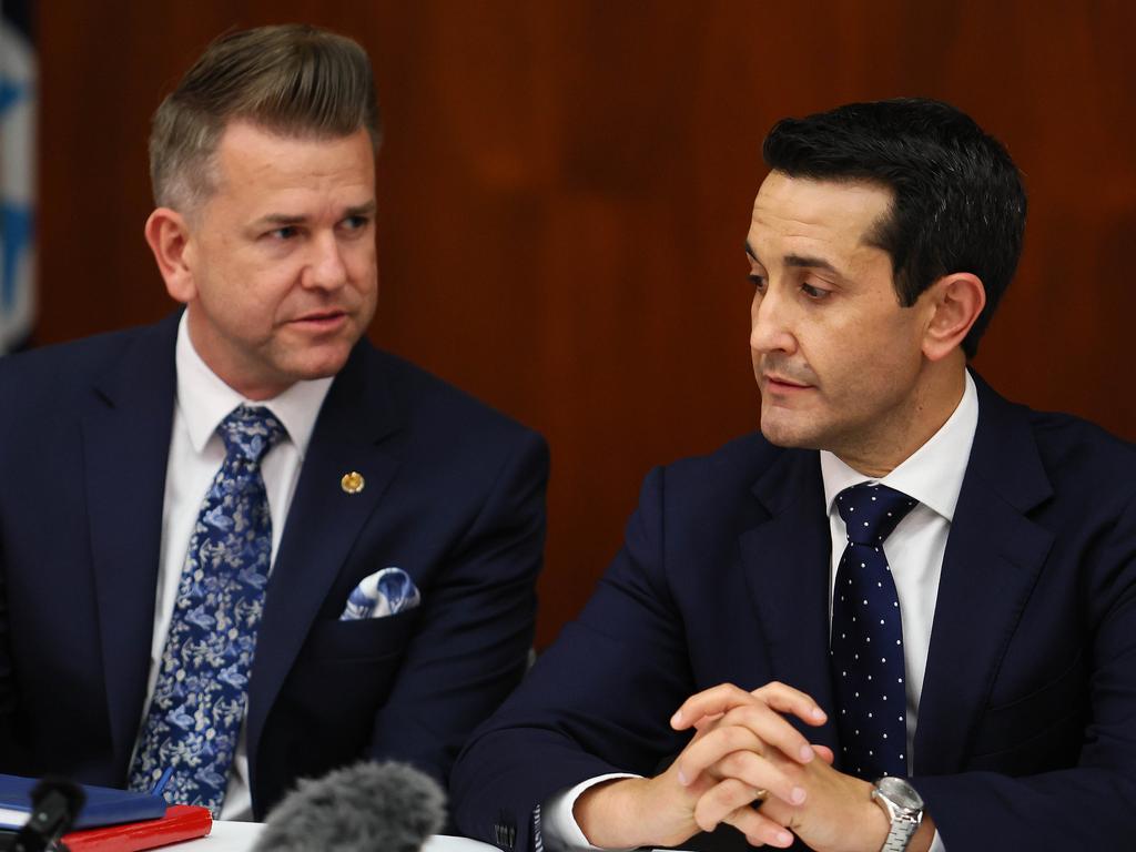 Premier David Crisafulli (right) with Deputy Premier and Planning Minister Jarrod Bleijie