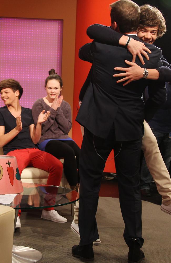 Earlier that day, Karl and Harry hugged a lot on the Today show set. Picture: Toby Zerna