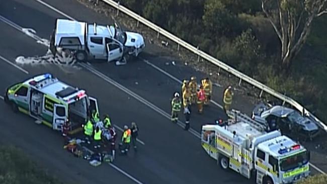 Emergency services are responding to a serious crash on Victor Harbor Road at Mount Jagged. Picture: 7NEWS