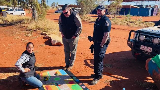 Indigenous Road Safety Academy (ISRA) founder and chief executive Martina Hazelbane collaborating with local police. Picture: Supplied