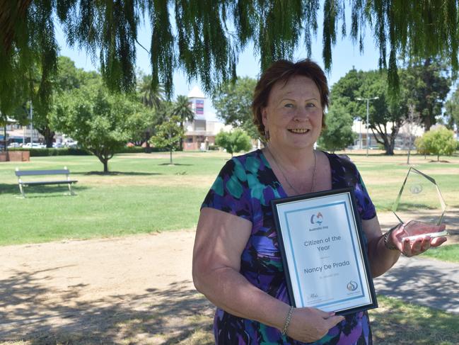 Citizen of the Year Nancy De Prada at the Warwick Australia Day Celebrations in Leslie Park.