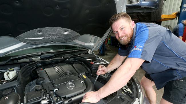 Trent Godfrey is known as the ‘gentle mechanic’, preferring to keep his workshop and staff presentable and maintaining an approachable personality. Picture Mike Batterham