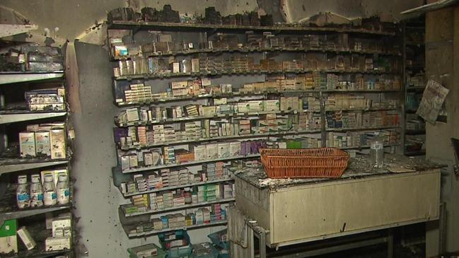 A fire has torn through Freeling’s only pharmacy. Picture: 7NEWS