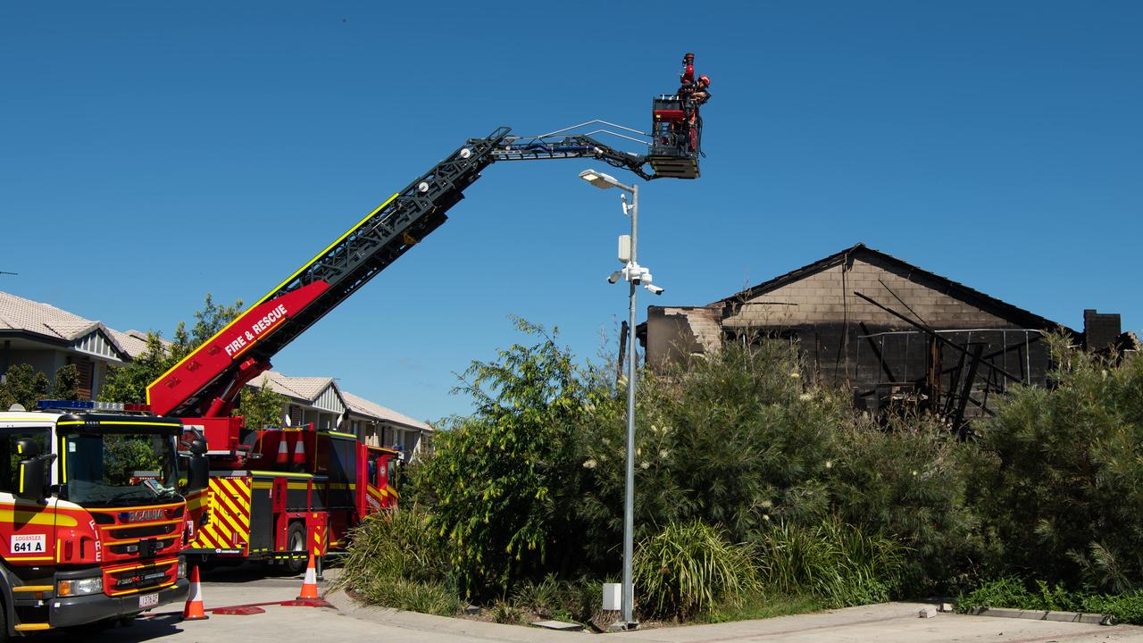 Fire destroyed the Browns Plains home. Picture: Brad Fleet