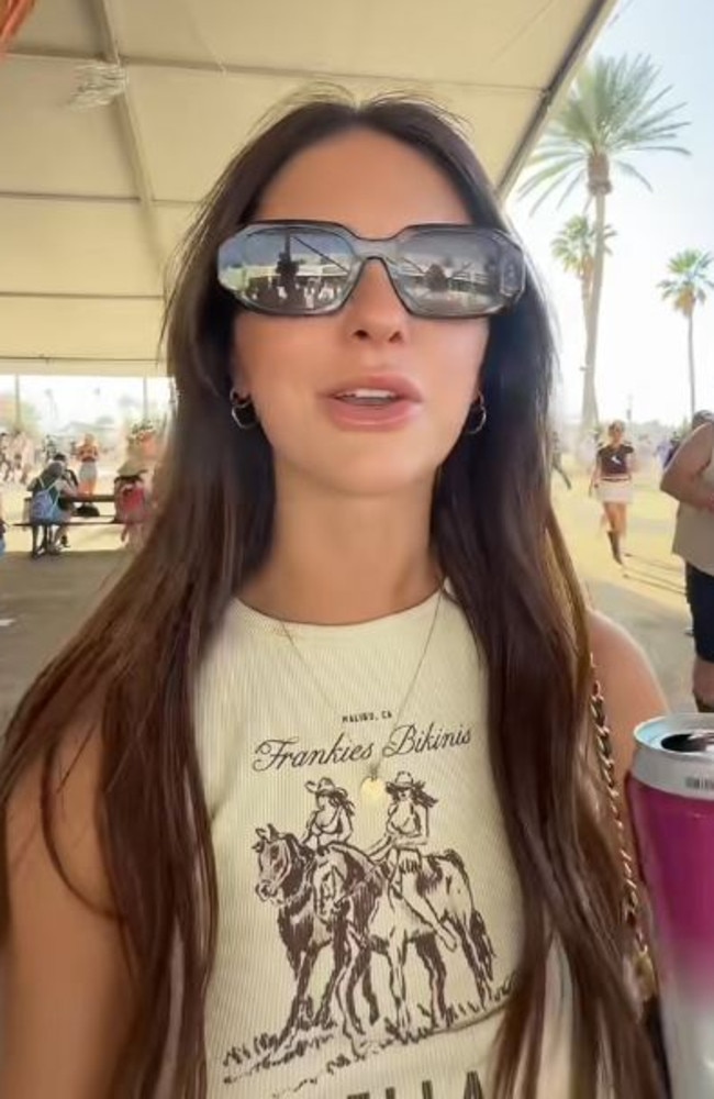 Tara Lynn, who went viral for complaining that she’d been unable to convince a brand to take her to the event, went for a simple t-shirt and shorts look for the event. Picture: Instagram/@taraswrld