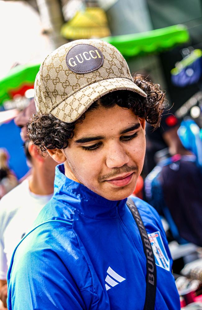 The Gucci might be fake but these perfect curls are all real, baby. Picture: James Weir/news.com.au