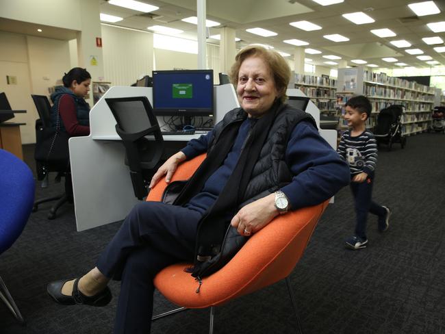 Epping local Mara Tudor, a pensioner in her 70s who has lived in the area for over 30 years, photographed at Epping Library in Sydney. Britta Campion / The Australian