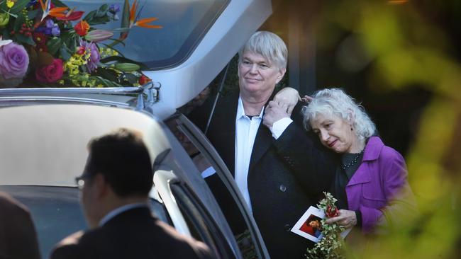 Ms Dixon’s father Jeremy at her funeral. Picture: David Caird