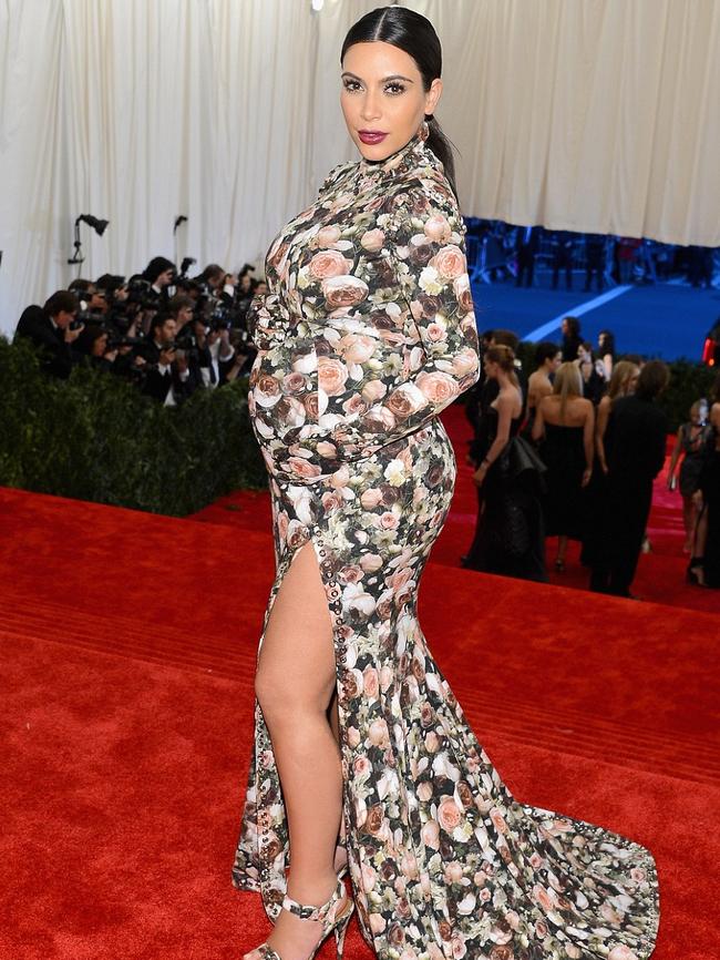 Kim wearing the infamous ‘couch dress’.