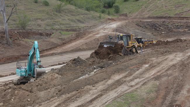 Early construction on Gregory Hills Drive.