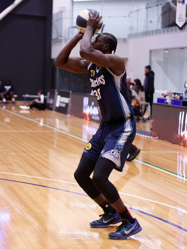 Mathiang says he’s got the monkey off his back in his first competitive action. Picture: In2Action Photography