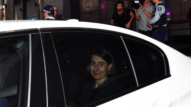 Gladys Berejiklian departs after giving evidence at ICAC. Photo: Sam Mooy/Getty Images