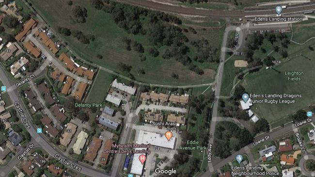 Eddy Ave Park, Edens Landing, where 20-year-old Robert William Finlay allegedly robbed two teenage children at knifepoint yesterday. Picture: Google Maps