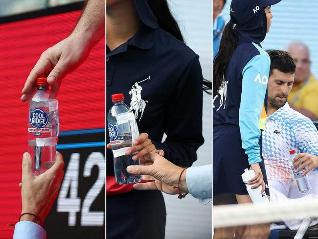 Novak Djokovic and his team caught passing notes.