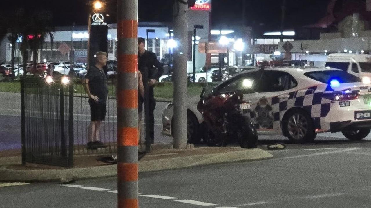 Police talk to bystanders on Mulgrave Rd after the incident. Picture: Phil Moody