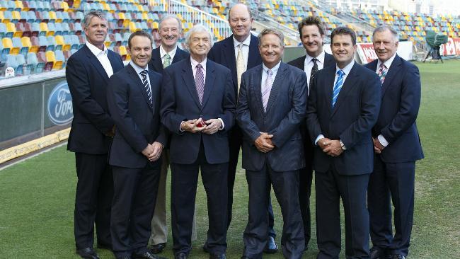 The Nine Network's cricket commentary team for the 2009-2010 season, at the Gabba in Brisbane. Picture: Paul Broben