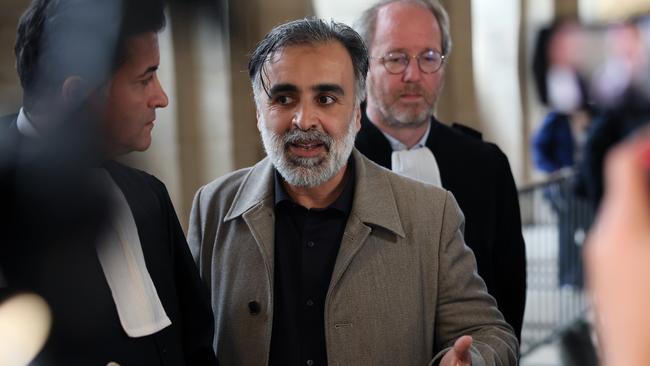 Plaintiff Abderrahmane Ouatiki speaks to the press at the Palais de Justice of Paris on May 13, 2025 in Paris, France. Picture: Kiran Ridley/Getty Images