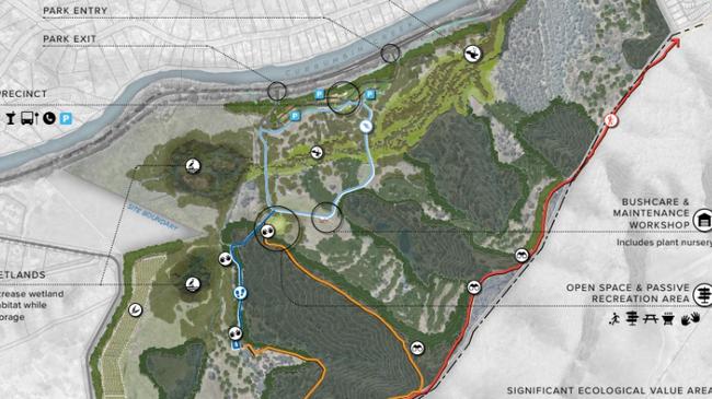 Graphic showing plans for the Currumbin Eco-Parkland.