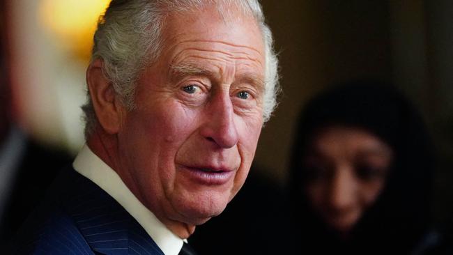 TOPSHOT - Britain's King Charles III during a reception with Realm High Commissioners and their spouses in the Bow Room of Buckingham Palace in London on September 11, 2022. (Photo by Victoria Jones / POOL / AFP)