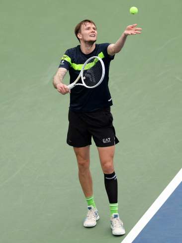 Alexander Bublik was overheard making a foul remark during his first round defeat to Dominic Thiem at the US Open. Picture: Matthew Stockman/Getty Images/AFP