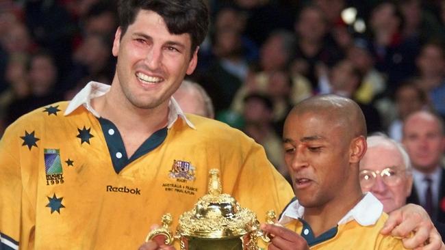 John Eales and George Gregan know what it takes to win rugby’s biggest prize. Picture: AFP