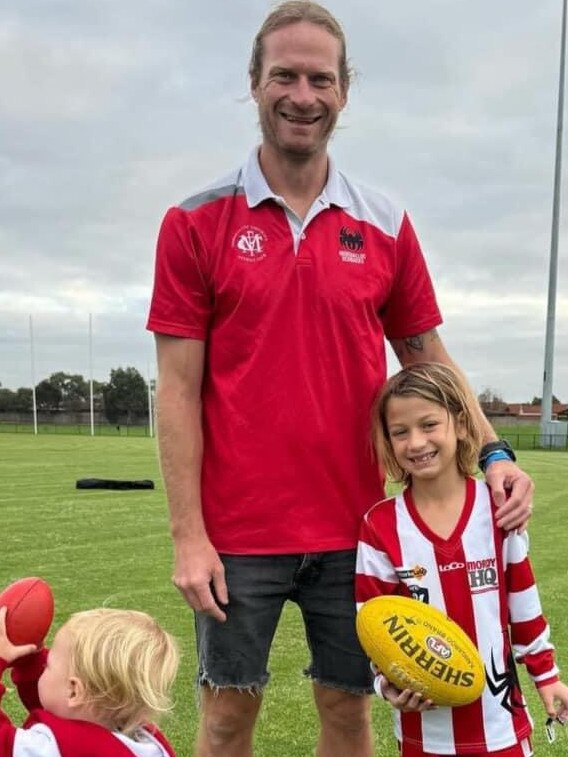 Josh Jewell pictured with his two kids.