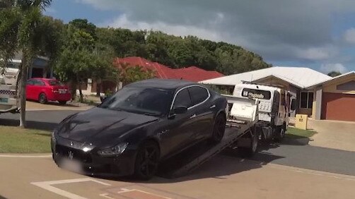 Police seized a Maserati when detectives raided Luscombe’s home. Picture: QPS