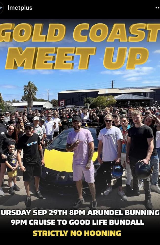 The poster for the 'Gold Coast Meet Up' car cruise promoted by Troy 'Candy' Williams.