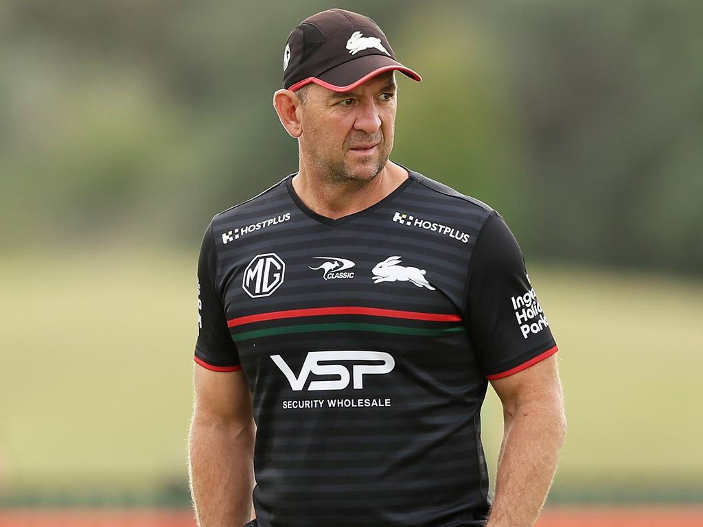 Rabbitohs head coach Jason Demetriou is in the hot seat tonight. Photo: Matt King/Getty Images