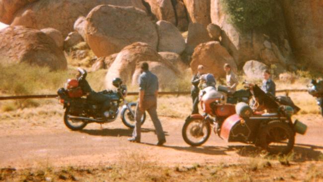 Karen Edwards, Timothy Thomson and Gordon Twaddle were murdered at Spear Creek near Mt Isa in 1978. The last known picture of the group, taken by a tourist when they stopped at Devils Marbles.