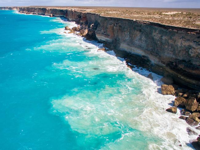 Drone footage of Bunda Cliffs in the Great Australian Bight. The Bight is a pristine stretch of ocean off the southern coastal fringe of Western Australia, South Australia and Victoria. It is a globally significant whale nursery, home to one of only two southern right whale calving grounds in the world, and a feeding area for blue whales, humpback whales, orcas and sea lions. It is also one of Australiaâ€™s most important fisheries. In fact, 85% of marine life in the Great Australian Bight is found nowhere else on earth.