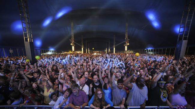 Fans at the 25th Annual Byron Bay Bluesfest. Picture: Marc Stapelberg