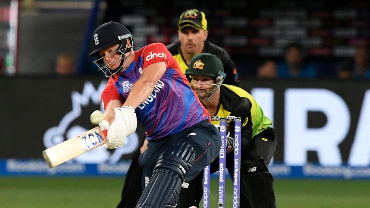 England's Jonny Bairstow plays a shot