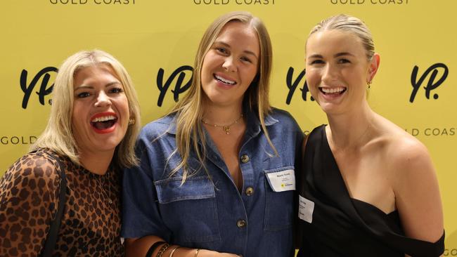 Rebbecca Davis, Maddy Suselj and Claire Craig at the Young Professionals meeting at HiSmile HQ for Gold Coast at Large. Picture, Portia Large.