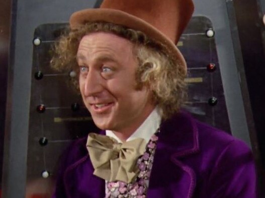 Gene Wilder in Charlie and the Chocolate Factory. Charlie int he glass elevator. Picture: Supplied