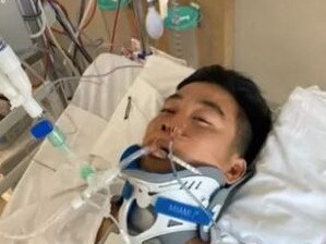 Haruto Morishita, 22, in Sydney from Japan on a working holiday, badly injured his spinal cord when he jumped in the ocean pool at Dee Why on October 27. he is still in the intensive care unit at Royal North Shore Hospital. Picture: Supplied