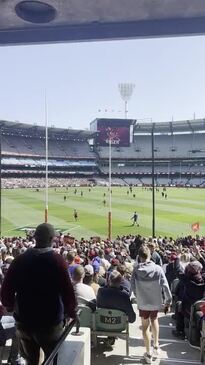 Brisbane fans belt out 'Take Me Home, Country Roads' ahead of the AFL Grand Final