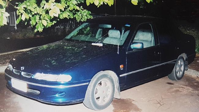 Robert Woodland's Commodore left parked in the south parklands. Picture: SA Police