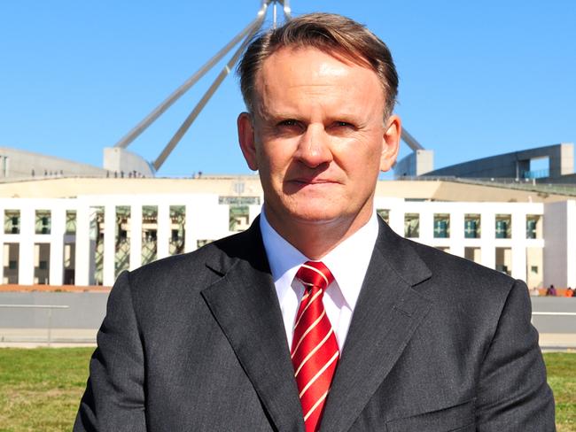 Former Labor Leader Mark Latham outside Parliament House in Canberra.