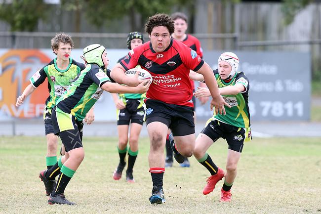 A Rugby League Gold Coast junior gala day at Burleigh Bears Junior Rugby League Club. Under 14s. Mudgeeraba vs Helensvale. 5 September 2021 Miami Picture by Richard Gosling