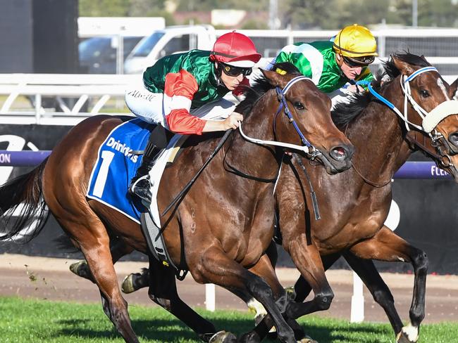 Amelia's Jewel wins the Let's Elope Stakes at Flemington. Picture: Brett Holburt-Racing Photos