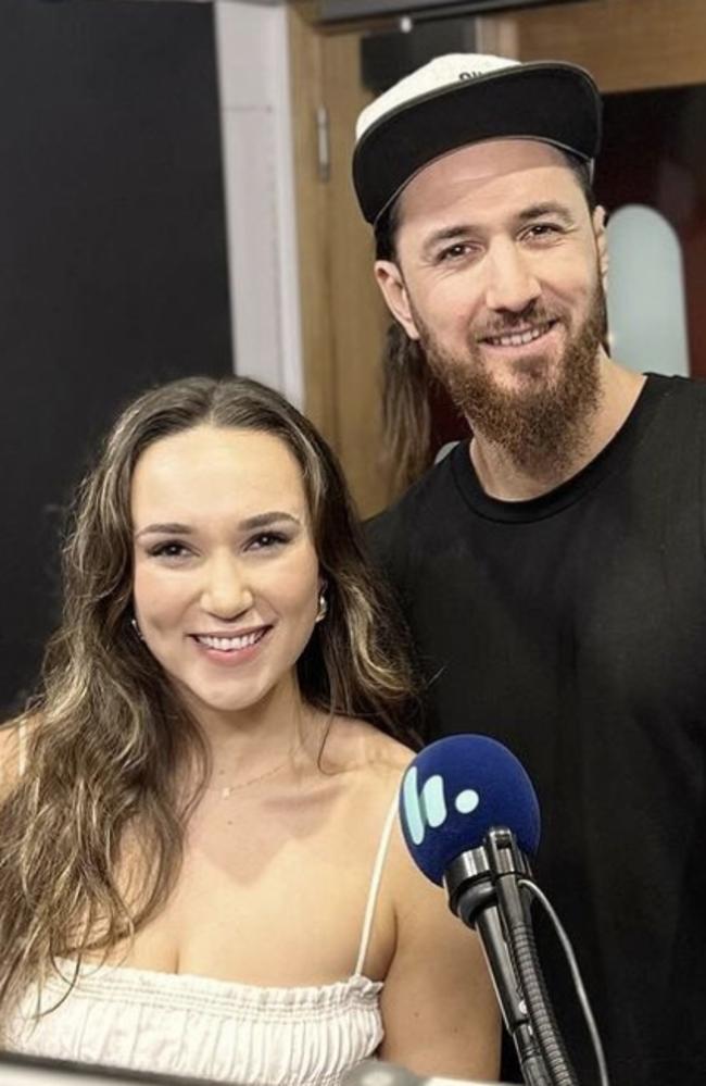 Bronte Langbroek and Danny Lakey, who host the Hit 103.1 breakfast show. They are Gold Coast-based and broadcast their show across Queensland.