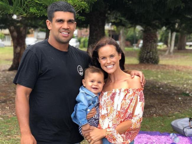 Tyrone Peachy with his partner Kellie Rose and their daughter Penelope. Picture: Instagram/@kelrose