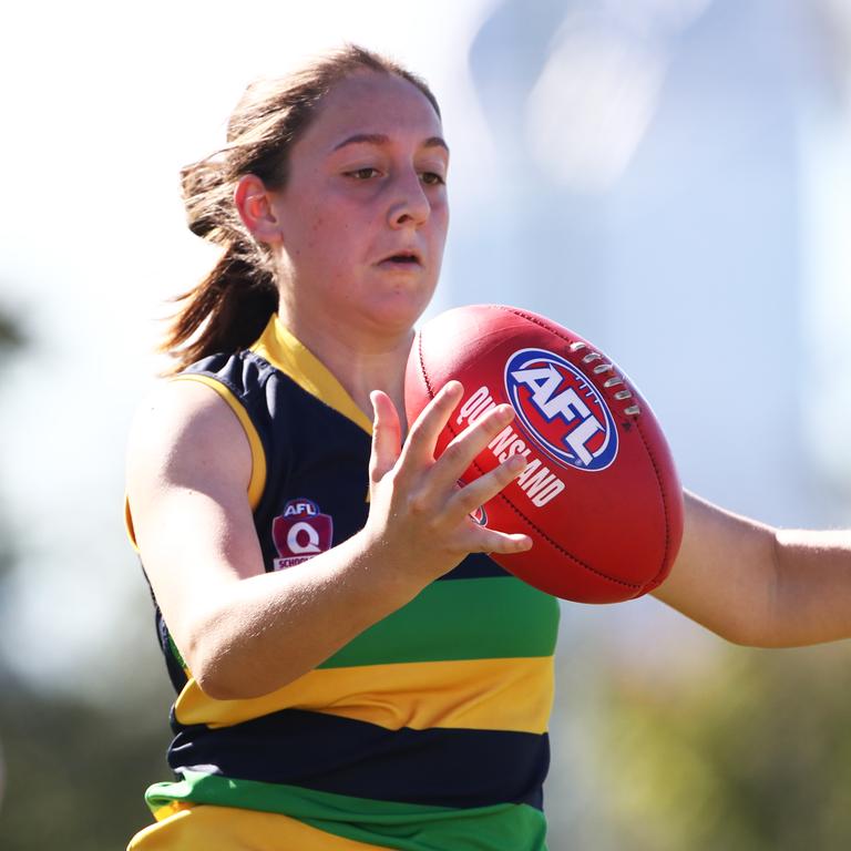 Action from the AFLQ Schools of Excellence competition. Picture: AFLQ