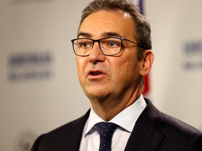 ADELAIDE, AUSTRALIA - NewsWire Photos July 28:  South Australian Premier Steven Marshall announcing his new Ministers and cabinet shuffle during a media conference at the State Administration Building in Adelaide. Picture: NCA NewsWire / Kelly Barnes