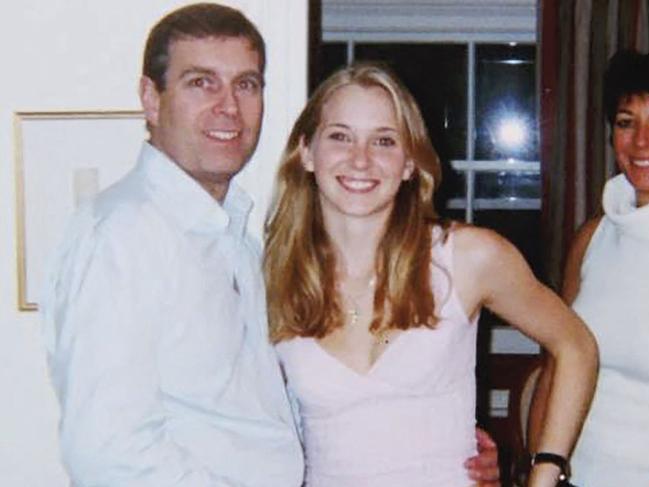 Prince Andrew with his arm around his sexual abuse accuser Virginia Giuffre's waist in an undated photo. Prince Andrew strenuously denies any claims of sexual abuse. Picture: AFP