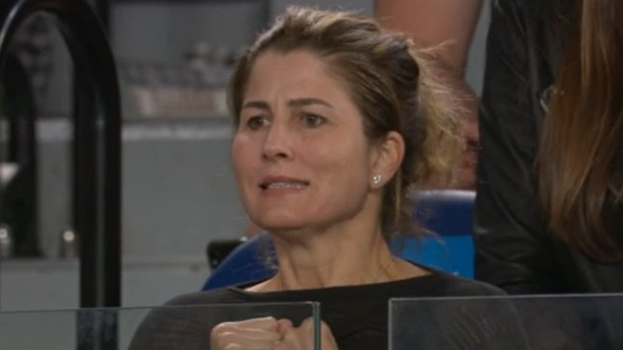 Mirka Federer was as nervous as everyone else inside Rod Laver Arena.
