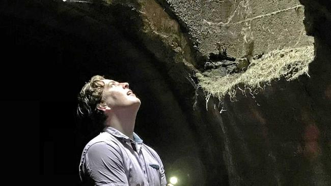 SPOOKY: Gympie Times journalist Josh Preston explores the depths of the famous - or infamous - Gympie Dome. Picture: Troy Jegers