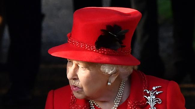 The Queen leaves after the royal family's traditional Christmas Day service at St Mary Magdalene Church in Sandringham. Picture: AFP