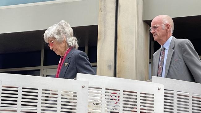 Olaf Vennik’s sister Johanna Donald and her husband Anthony Donald outside the Hobart Magistrates Court in November. Picture: Annie McCann.